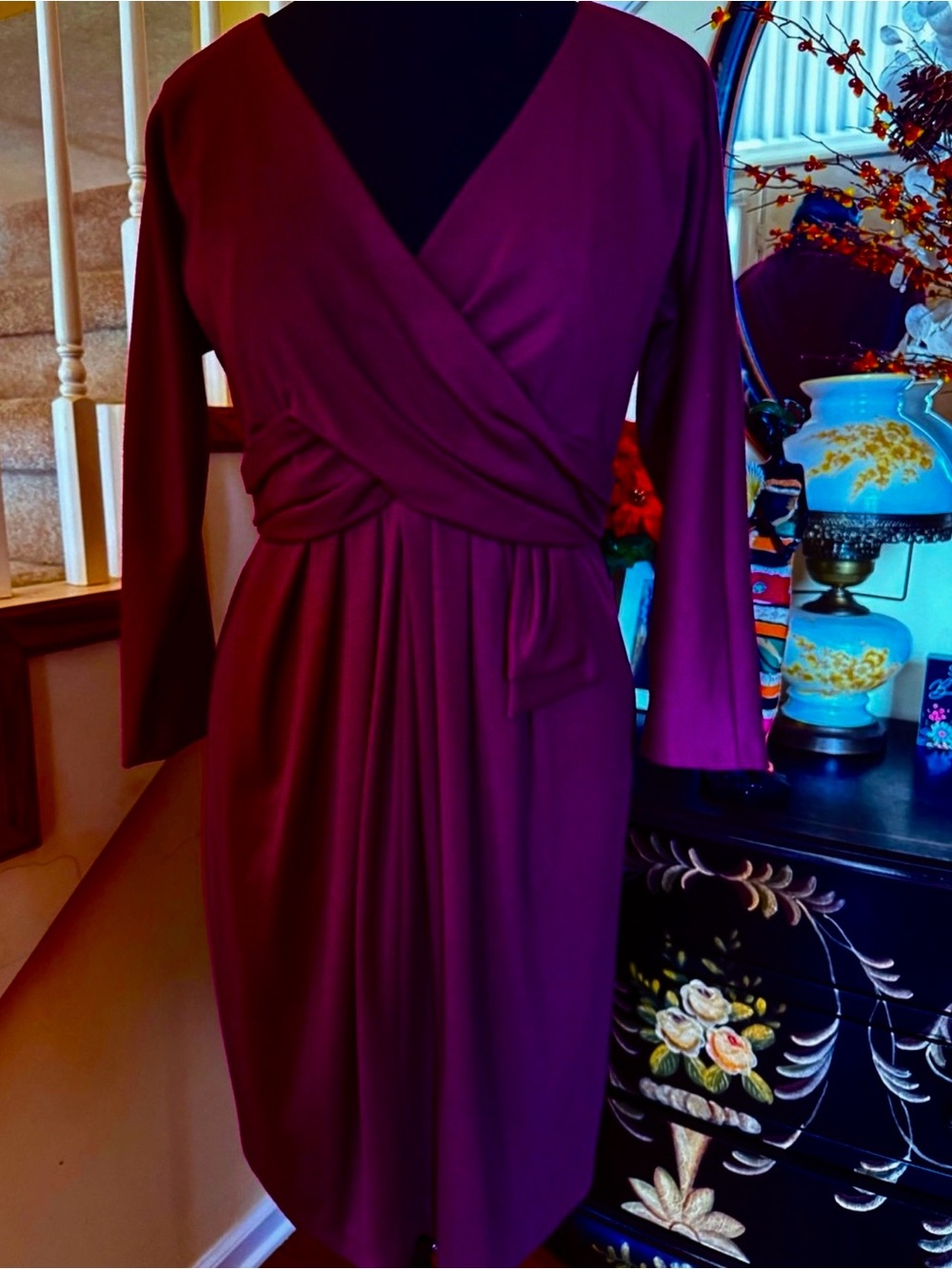 Suzi Chin for Maggy Boutique Deep “Purple” Magenta Wrap Dress